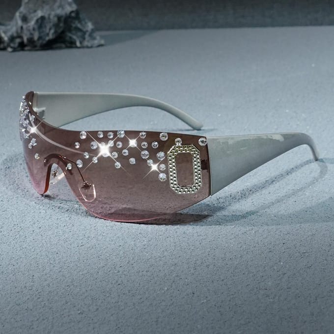 Strass Design Mode Dames Zonnebril Modieuze Buiten Strand elegante duurzame strakke hoge kwaliteit Bril gray