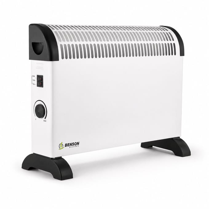 Benson Flexibele convector heater - 3 standen - Oververhittingsbeveiliging - Compact - Wit
