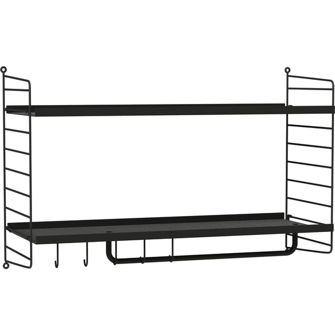 String Furniture - Rek wandladder - 50 x 30 cm - set van 2 - zwart