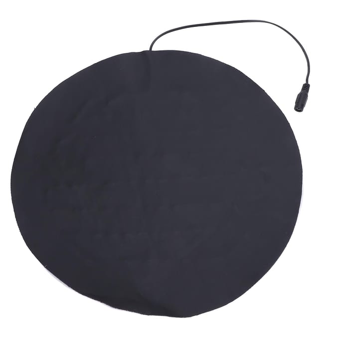 USB Verwarmingskussen voor Kleine Huisdieren PU Leer Rond Verwarmde Plaat 3 Niveaus Temperatuur black