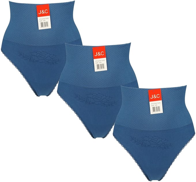 3-pack Dames corrigerende string J&C 3235 Petrol - maat S/M