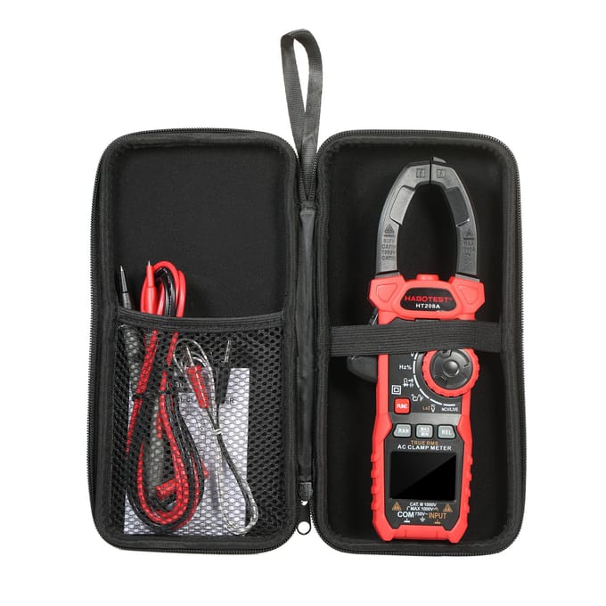HABOTEST AC Digitale Stroomtang True-RMS Multimeter Auto-Bereik Multi Tester Stroomtang met HT208D rood