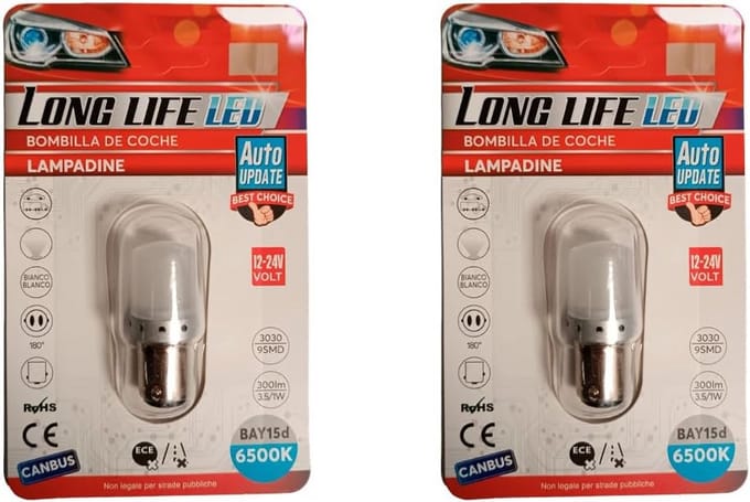 2-Pack 1157 BAY15D P21/5W LED Auto Lampen Canbus Dubbele Gloeilamp Koud Wit