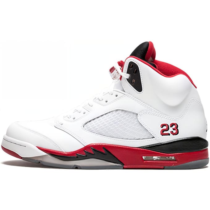 Jordan 5 Retro Fire Red Languette Noire 2013 136027-120 41 white