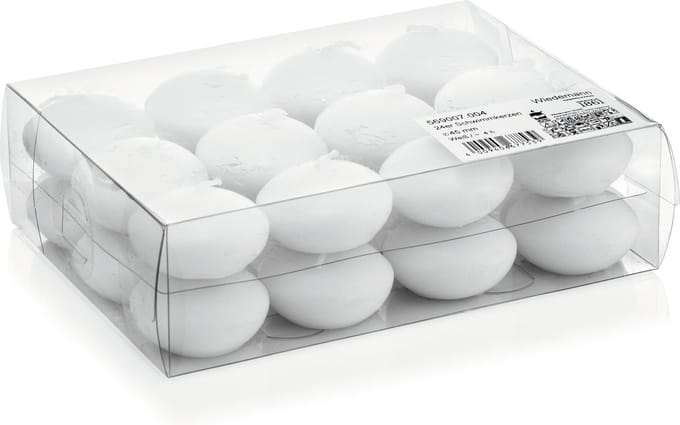 Trend candles Drijfkaarsen - 24x - wit - 4,5 cm - 4 branduren