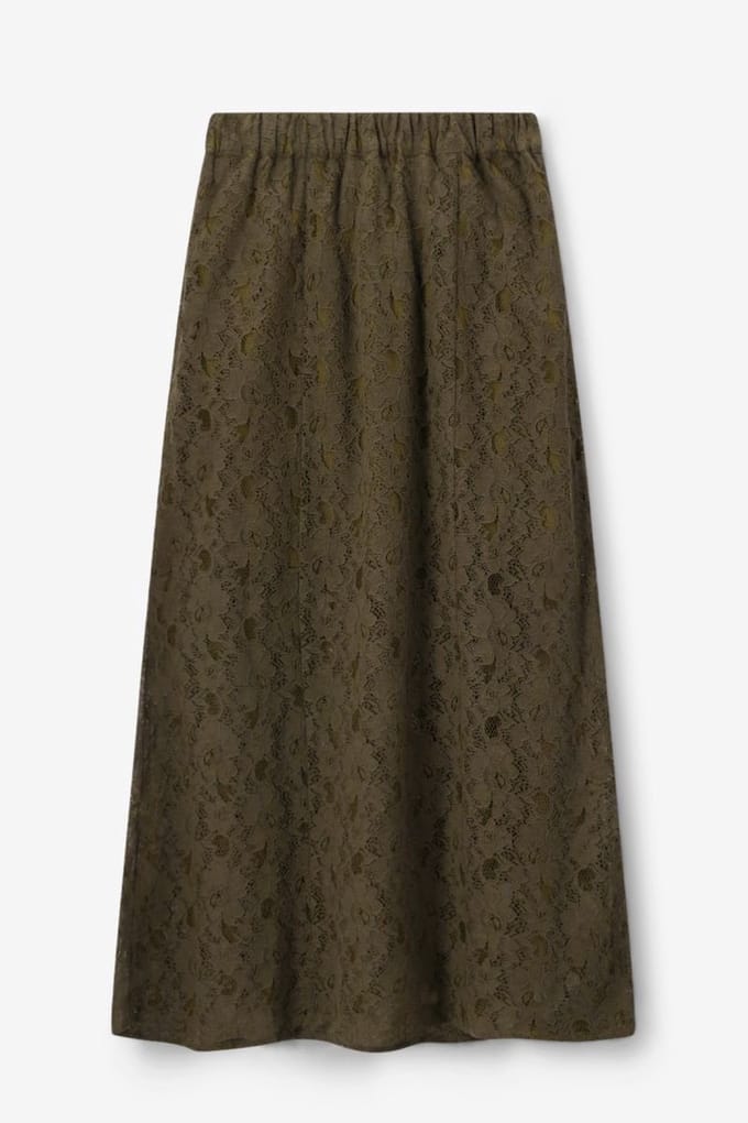 Sissy-Boy - Donkergroene kanten maxi rok