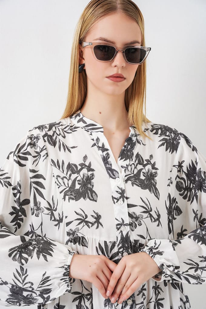 Gepubliceerd V-hals Maxi Jurk