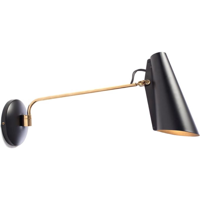 Northern - Birdy wandlamp - zwart/messing - Swing