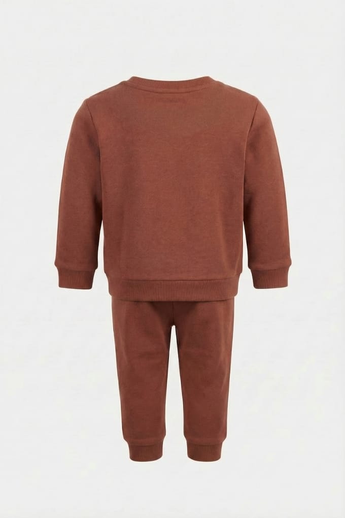 Lyle & Scott Crew Neck & Jogger Set Brick Maat: 18-24 | Sportkleding Outlet | Unisex | Bruin