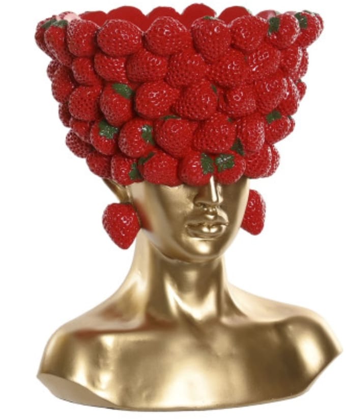 Gouden Dame aardbei bloempot - Item Int.