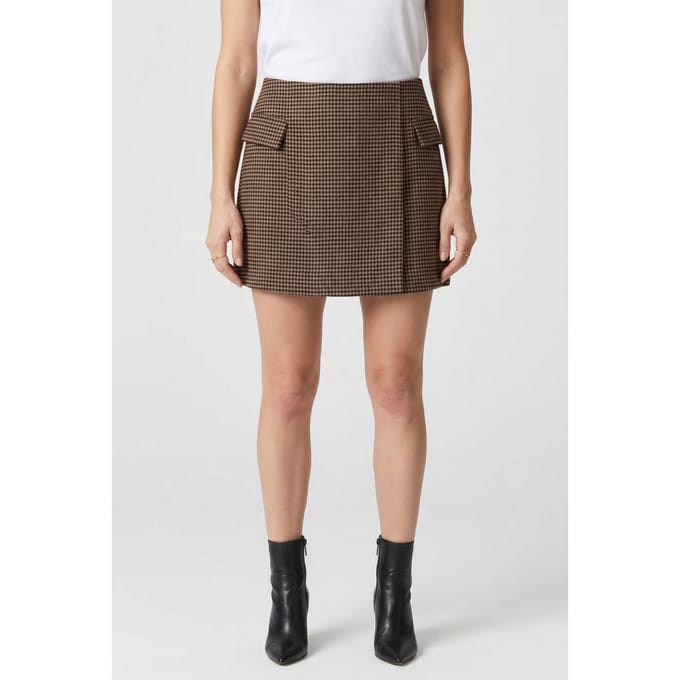Reiss Houndstooth Skirt Brown Taglia: 14 | Minigonne Outlet | Donna | Marrone