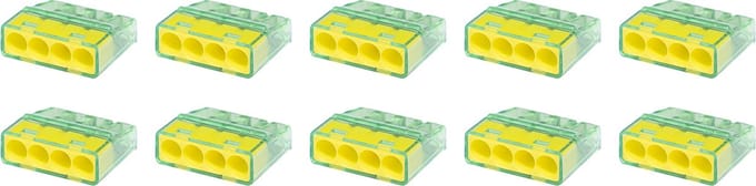 Lasklem - Primtex - 4 Polig - 0.2-2.5 mm2 - Geel - 10 Stuks