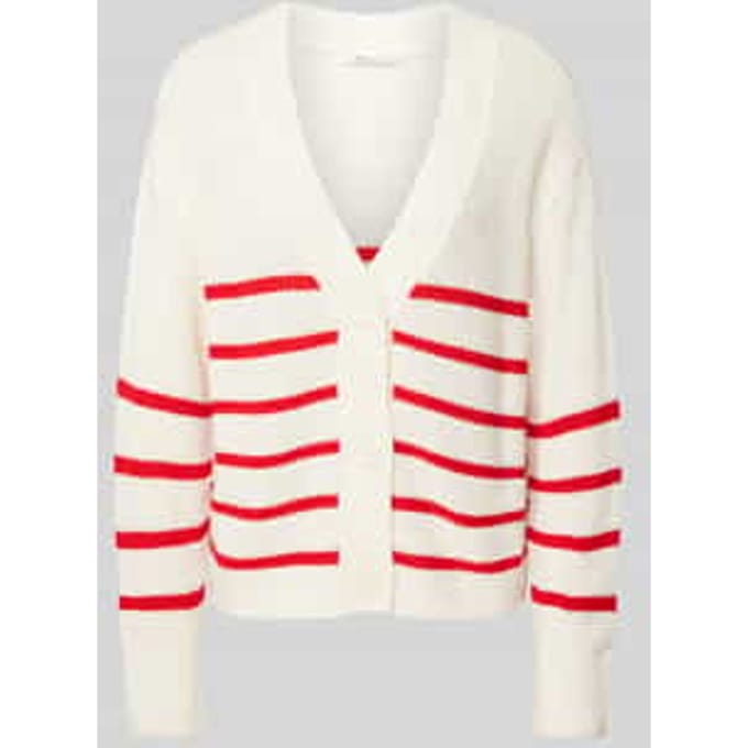 Tom Tailor Denim Vest met V-hals M placed white red stripe