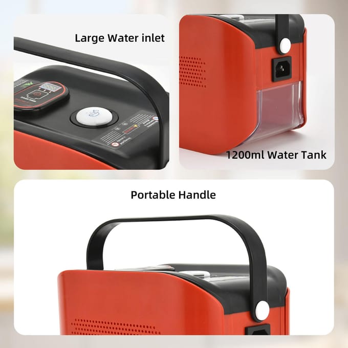 Draagbare stoomreiniger 3 temperatuur instelbaar diepreinigingsmachine met 1200 ml watertank 3 EU plug rood/zwart