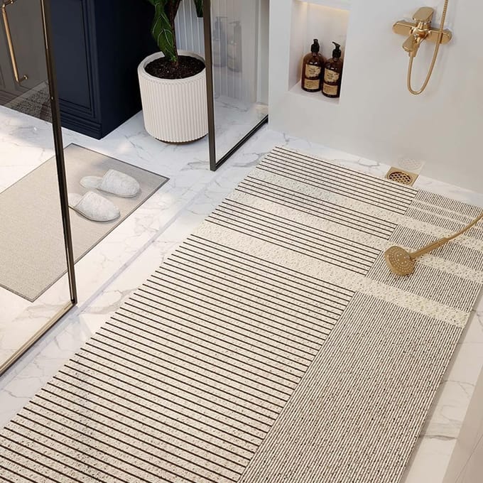 Douchemat - Badmat - Veilig Douchen - Zachte Loofah Textuur - 120x180cm - Grijs