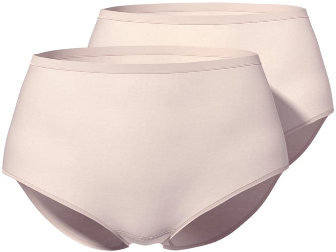 Ulla Popken - Dames - Hipster 2-pack Superfine - Parelwit - Maat 58+