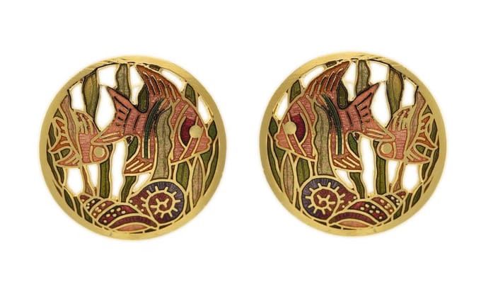 Behave - Dames oorstekers vissen goudkleur 3 cm - Boho retro sieraad