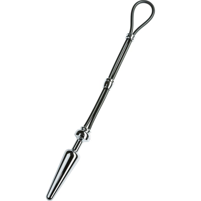 Cock-Grip Aluminium Medium Butt plug met cockring - Chroom