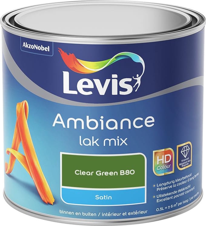Levis - Ambiance Lak Satin Mix - Clear Green B80 - Mengverf - 0,5 L