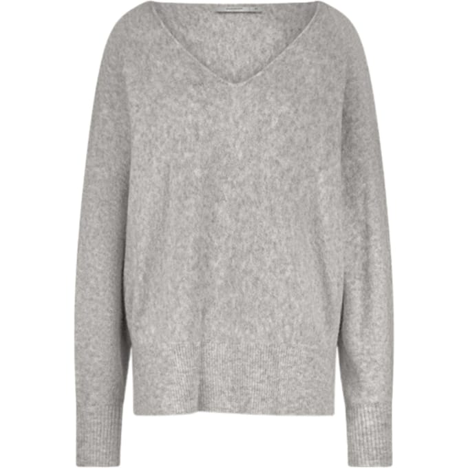 Summum Oversized Sweater Wool Elastane Blend Knit Sweaters Lichtgrijs 7s7927-7975