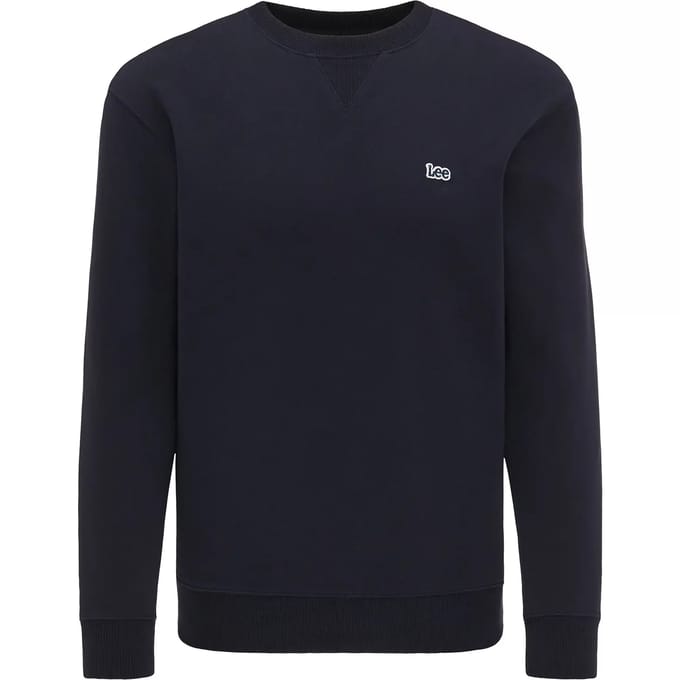 Lee Heren Sweatshirt PLAIN CREW regular fit Blauw M Ronde Hals Volwassenen
