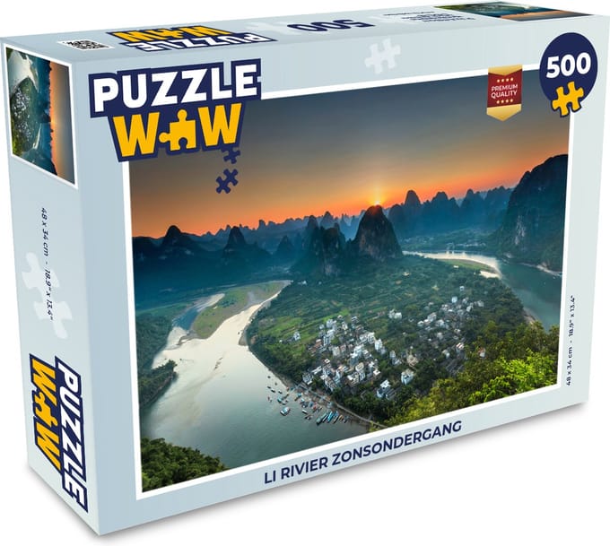 Puzzel Li rivier zonsondergang - Legpuzzel - Puzzel 500 stukjes