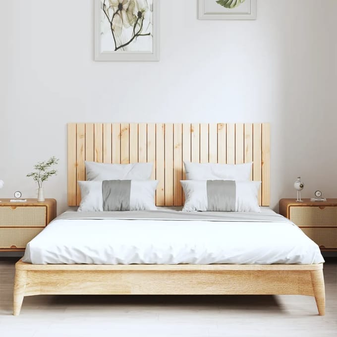 vidaXL Wandhoofdbord 147x3x60 cm massief grenenhout