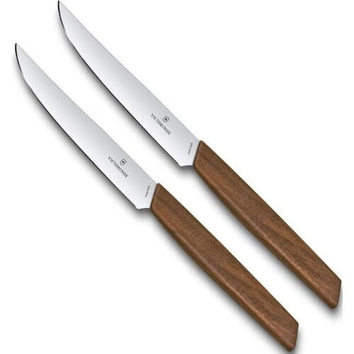 Victorinox Zwitsers Modern Steakmessenset - Notenhout, 2 stuks