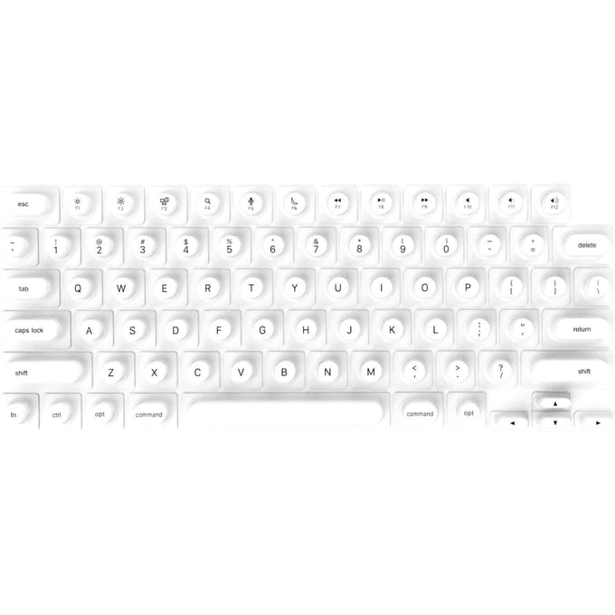 Protège-clavier à ongles longs surélevé Compatible avec MacBook Pro/Air Nail Art blanc