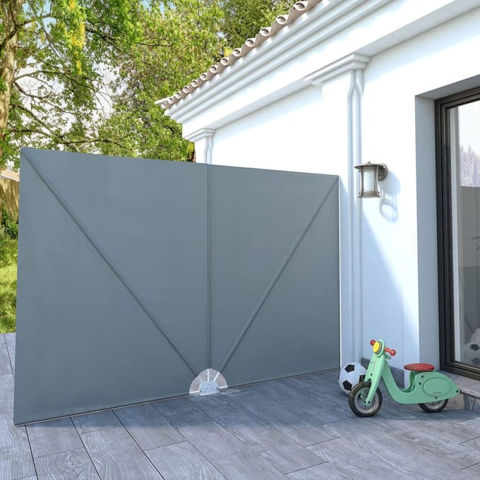 vidaXL - Terrasscherm - inklapbaar - 300x200 - cm - grijs