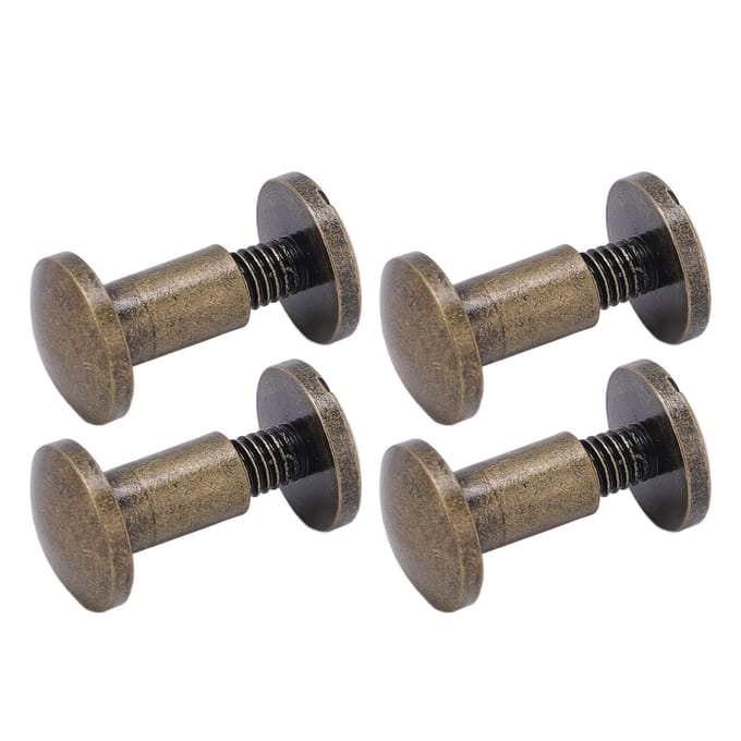 20 Sets 8 X 7mm Bindklinknagels Antiek Brons 8 X 5mm Boog Sleufkop Bindschroeven Studs voor DIY gray