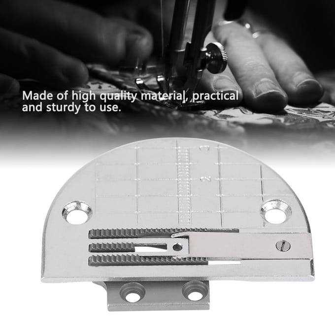 2 STUKS Industriële Naaimachine Accessoires Naaldplaat Persvoet met Tanden Kit Set gray