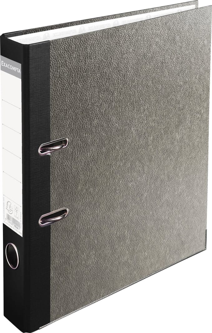 Exacompta 20x Prem'Touch® Ordner met hefboom - rug 50mm - A4 - Grijs-Zwarte rug - 9044B
