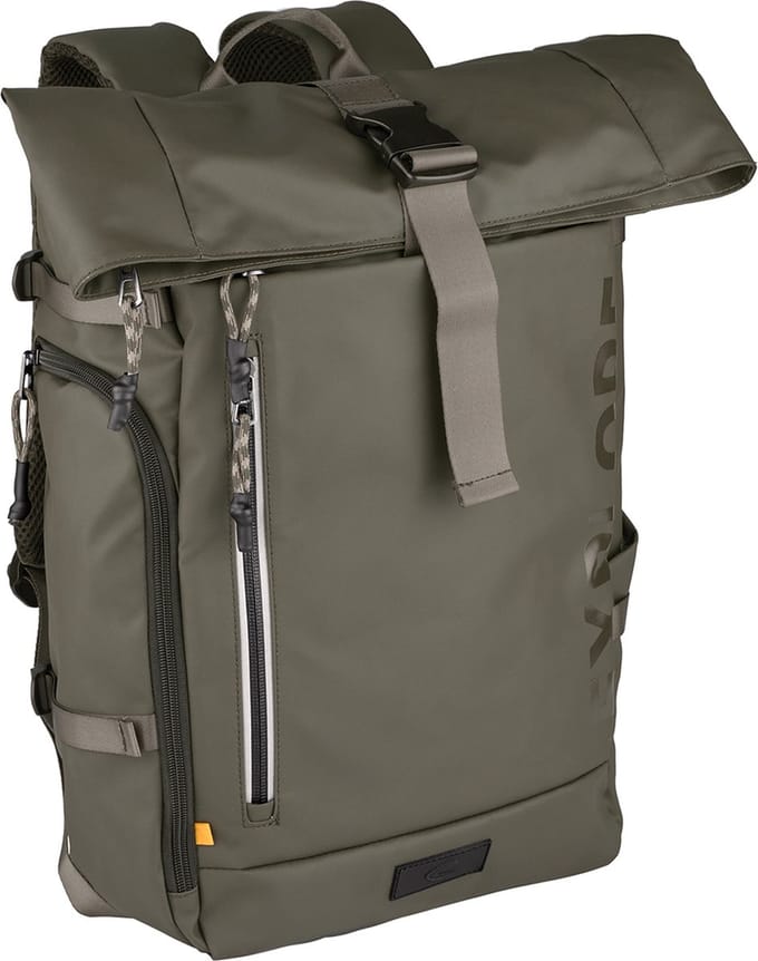 camel active EXPLORE Rolltop Rugzak van gerecycled nylon - Maat - Kakimenswear-L
