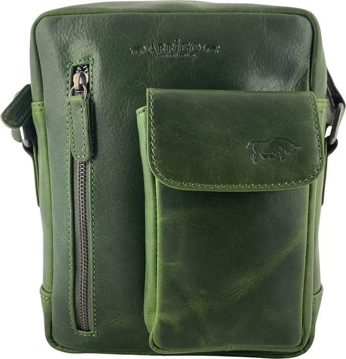 Crossbody Tas Dames - Schoudertassen Vrouw - Echt Leer - Groen - Arrigo