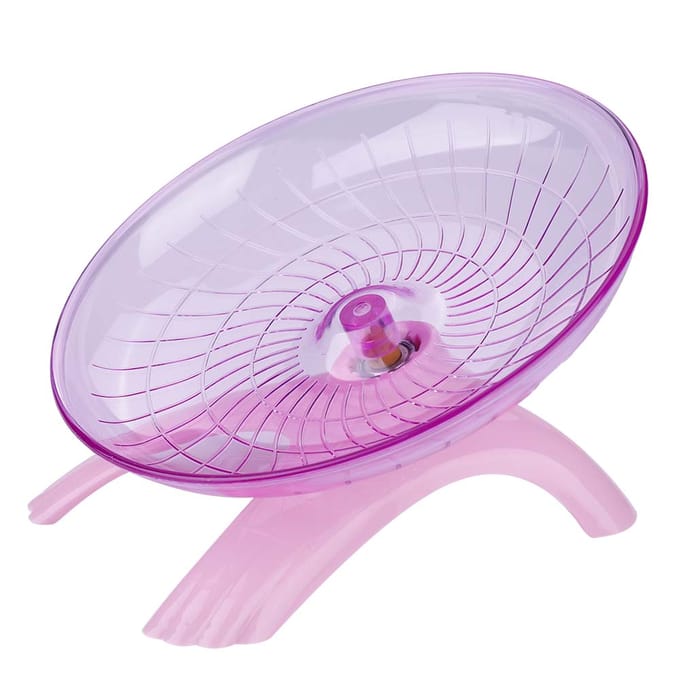 Roue d'exercice silencieuse en plastique pour souris hamster rose white
