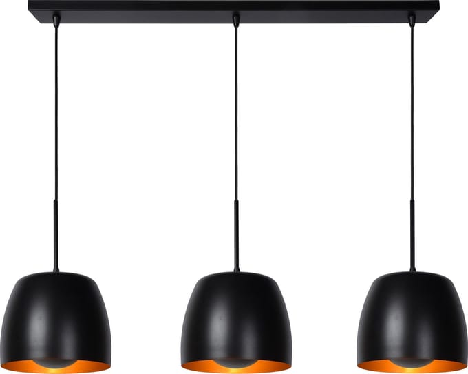 Lucide NOLAN - Hanglamp - 3xE27 - Zwart
