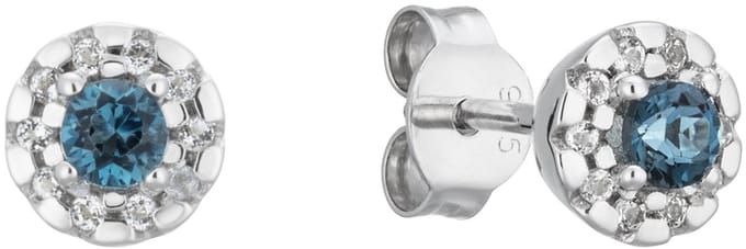 Glow 106.0817.00 Dames Oorstekers Rond Topaas Zilver