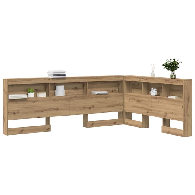 vidaXL - Opberghoofdbord - Artisan - Eiken - Bewerkt - hout