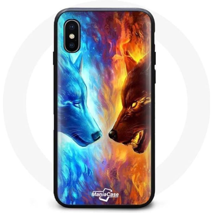 Coque Iphone XS max good vs evil wolf