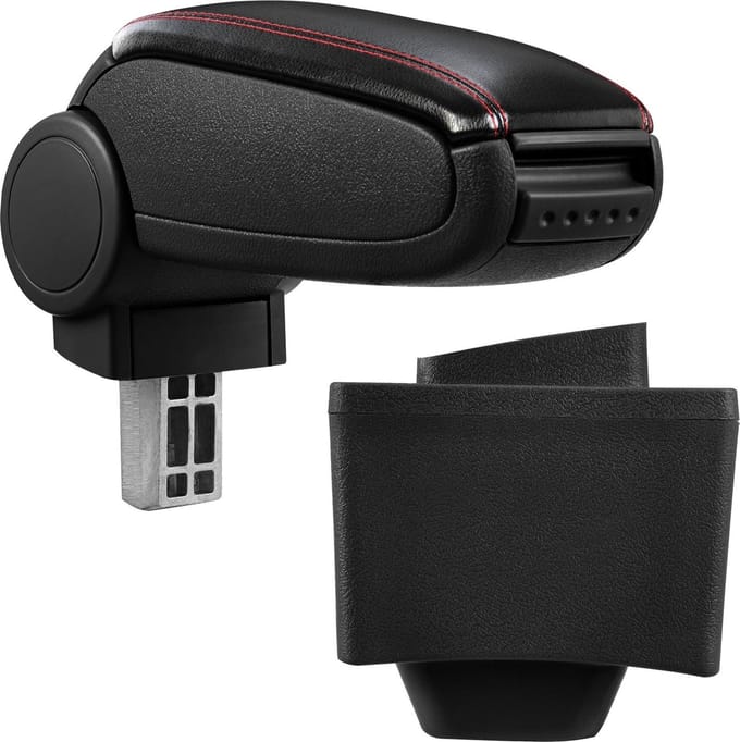 Armsteun AUDI A3 8L 1996-2003 kunstleer zwart rood stiksel