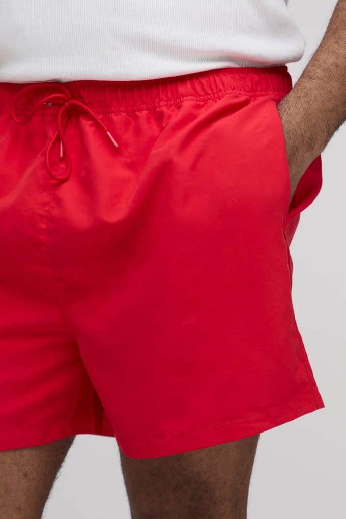 Plus Short Length Swim Short | Red | Size 2XL