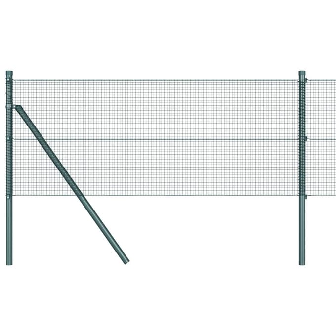 vidaXL - gelast - draadhek - met - grondbevestiging - 10 - x - 0,4 - m - Groen - Mesh