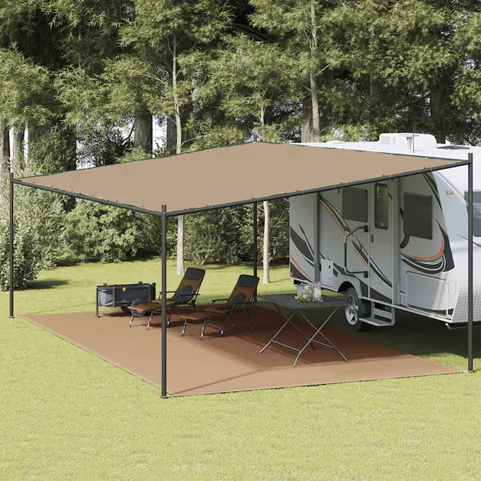 vidaXL Tenttapijt 400x700 cm HDPE taupe