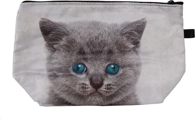 Juleeze Toilettas Dames 22x13x18 cm Grijs Synthetisch Kat