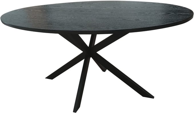 Eettafel ovaal 160x100cm Rato zwart ovale tafel MDF eetkamertafel