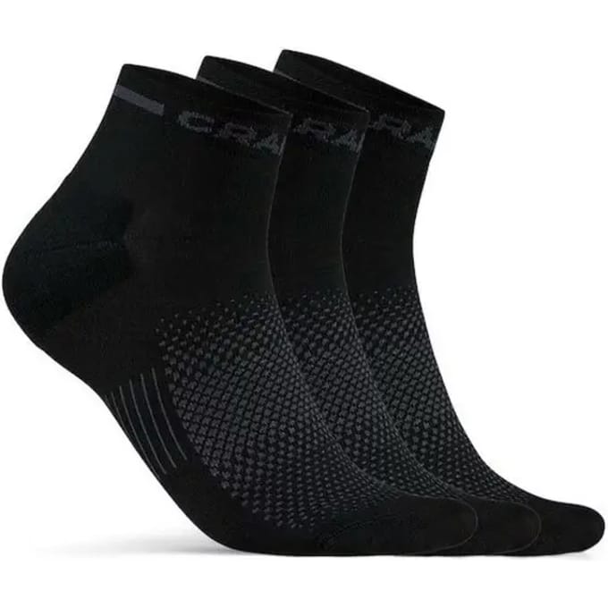 Craft Core Dry Mid Hardloopsokken Verpakking 3 Stuks-Zwart