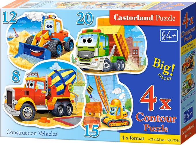 Puzzle 4w1 Contour Construction Vehicles