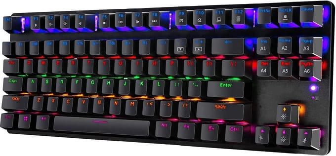 Mechanisch Gaming Toetsenbord Compact met RGB Backlighting en Blauwe Schakelaars