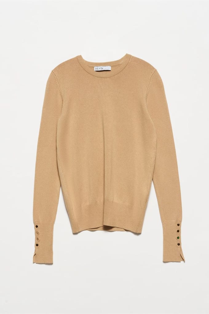 Geribbelde Crew Neck Slim Fit Trui